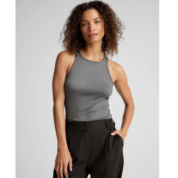 Beyond Yoga Women's XL Formation Tank Stone Grey Gray NWT High Neckline - Picture 2 of 7